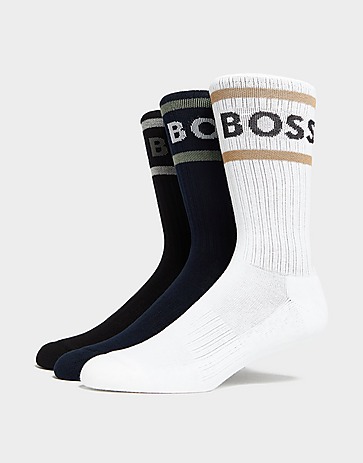 BOSS 3-Pack Rib Stripe Socks