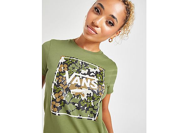 Vans Camo Box Print T-Shirt Green- Dames