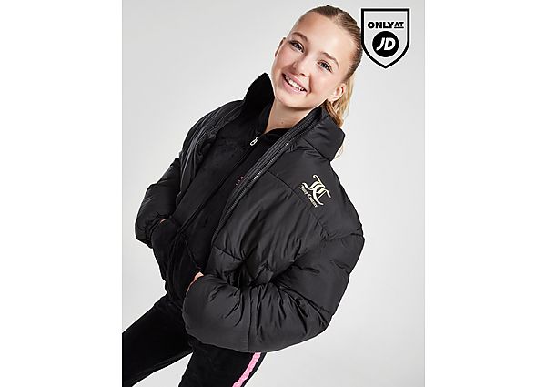 juicy couture girls' funnel neck puffa jacket junior, black
