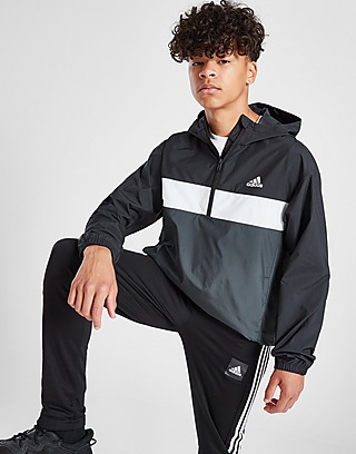 adidas Lightweight Colour Block Hooded Jacket Junior