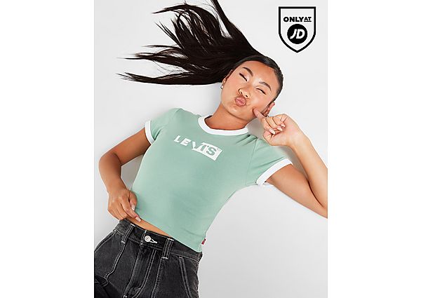 levi's graphic ringer slim t-shirt damen - damen, green