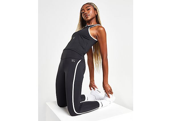 Nike Air Fast 7 8-hardlooplegging met halfhoge taille en zakken voor dames Black Black White- Dames