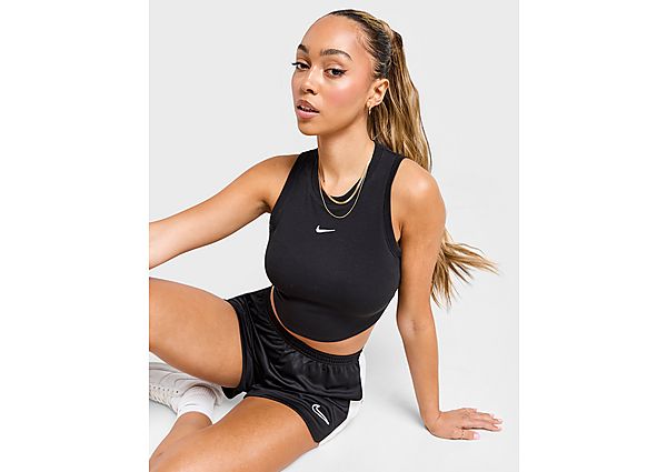 Nike Sportswear Chill Knit aansluitende korte tanktop met mini-rib voor dames Black Sail- Dames