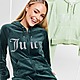 Green JUICY COUTURE Diamante Velour Full Zip Hoodie