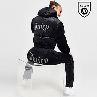 JUICY COUTURE Diamante Velour Puffer Jacket