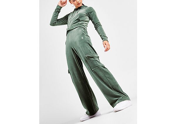 juicy couture diamante velour cargo track pants - damen, green