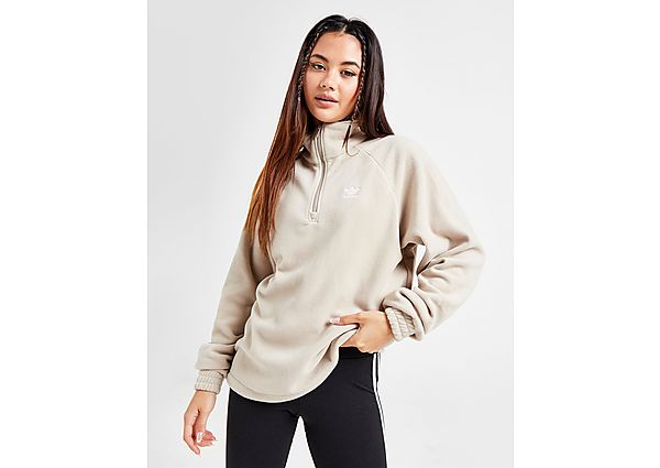 Adidas Originals Polar Fleece 1 4 Zip Sweatshirt Wonder Beige- Dames
