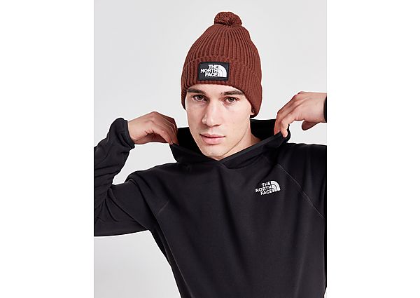 The North Face TNF Box Pom Beanie Hat Brown- Dames