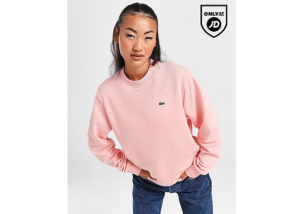 lacoste small logo crew sweatshirt - damen, pink