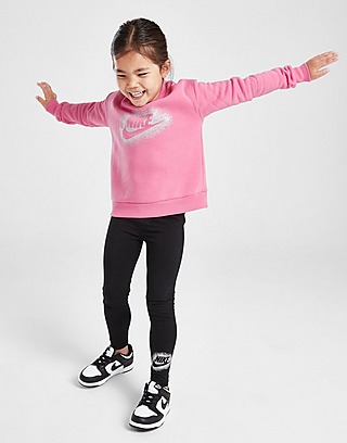 Nike Girls' Metallic Crew Tracksuit Children