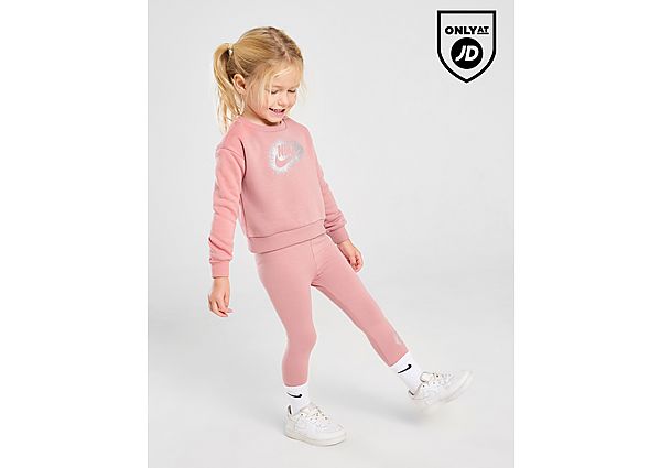 Nike ' Metallic Crew Tracksuit Infant Pink