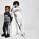 Grey adidas Linear Colour Block Crew Tracksuit Children