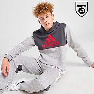 adidas Linear Badge of Sport Logo Hoodie Junior