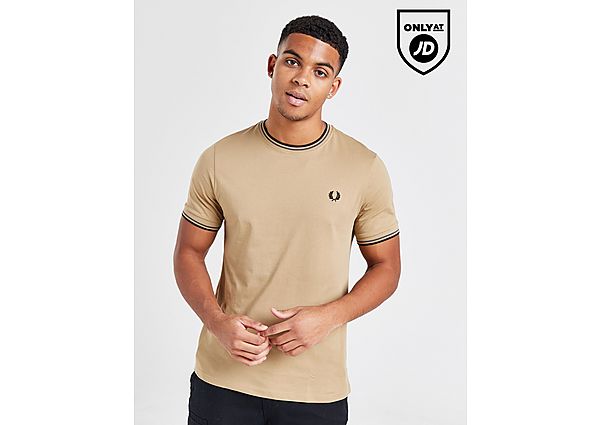 Fred Perry Twin Tipped Ringer T-Shirt Brown- Heren Brown