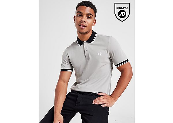 Fred Perry Contrast Collar Badge Polo Shirt GREY- Heren