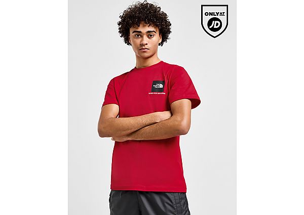The North Face Fine Box Logo T-Shirt Red- Heren