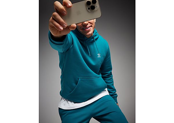 Adidas Originals Trefoil Essential Fleece Hoodie Blue- Heren