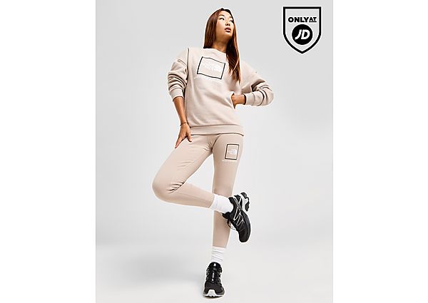 The North Face Box Logo Outline Leggings Brown- Dames