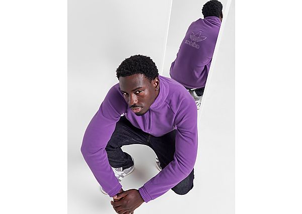 Adidas Originals Trefoil 1 2 Zip Fleece Purple- Heren