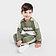 Green/White adidas Linear Colour Block Crew Tracksuit Infant