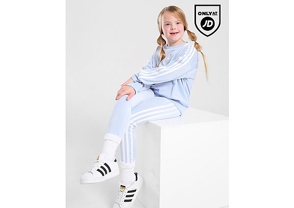 Adidas Originals ' Velour Crew Tracksuit Children BLUE