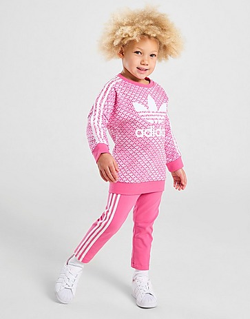 adidas Originals Girls' Monogram Crew/Leggings Set Infant