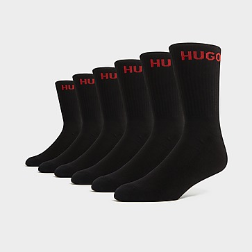 HUGO 6-Pack Ribbed Logo Socks