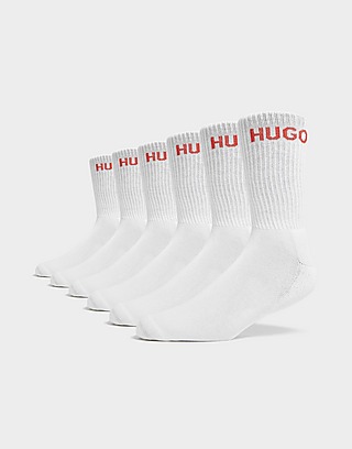 HUGO 6-Pack Ribbed Logo Socks