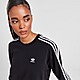 Black adidas Originals 3-Stripes Long Sleeve Boyfriend T-Shirt