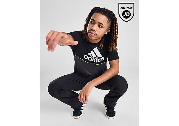 Adidas Linear Badge Of Sport Colour Block T-Shirt Junior Black