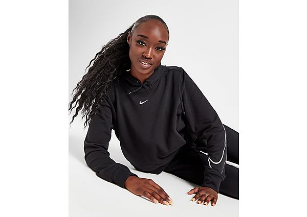 Nike Dri-FIT One hoodie van sweatstof met graphic voor dames Black Metallic Silver- Dames
