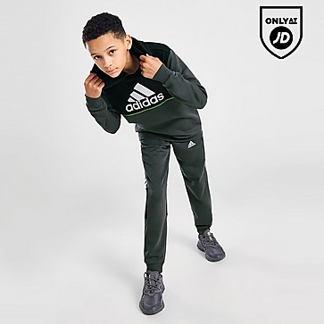 adidas Linear Badge of Sport Logo Hoodie Junior