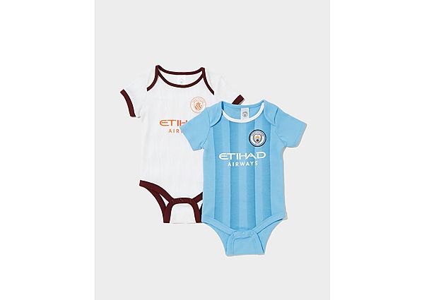 official team 2 pack manchester city fc 2023/24 babygrow infant, multi