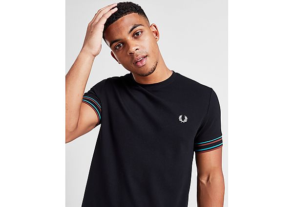 Fred Perry Bold Tipped Pique T-Shirt Black- Heren