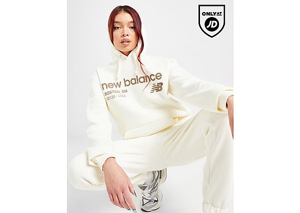 new balance logo hoodie - damen, white