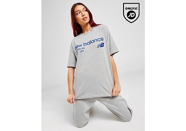new balance logo boyfriend t-shirt, grey