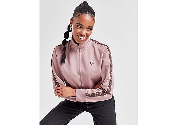 fred perry poly tape track top - damen, pink
