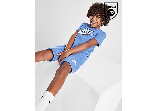 Nike Fade Logo T-Shirt Shorts Set Children Blue Kind