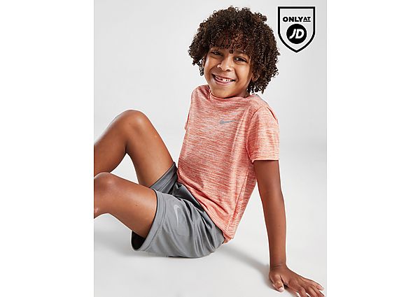Nike Miler T-Shirt Shorts Set Children Orange Kind