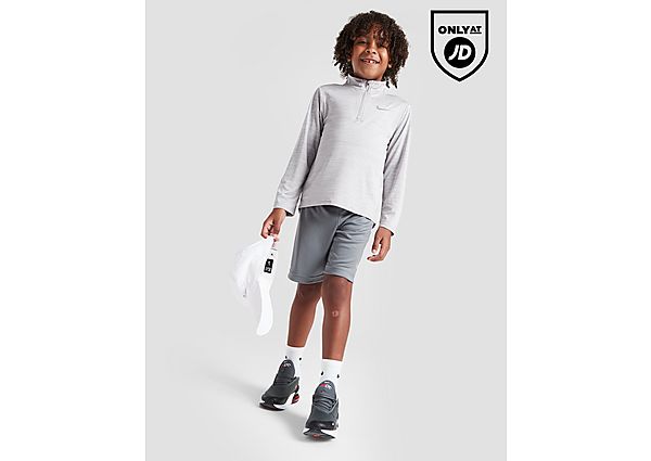 Nike Pacer 1 4 Zip Top Shorts Set Children Grey Kind