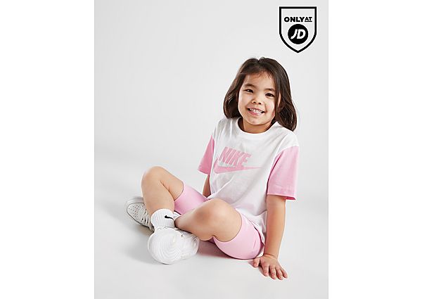 Nike ' Colour Block T-Shirt Shorts Set Children White Kind