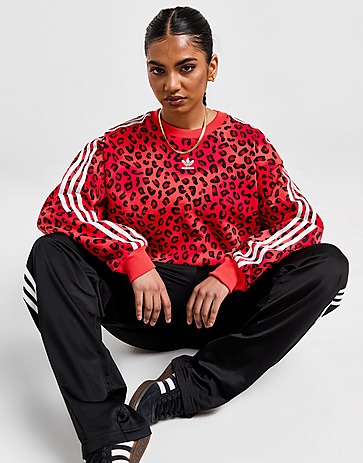adidas Originals Leopard Luxe Trefoil Crew Sweatshirt
