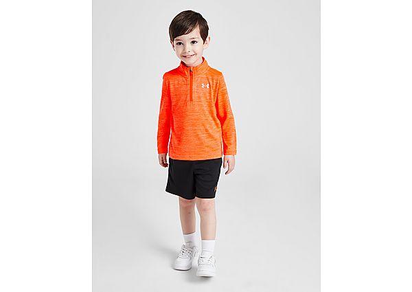under armour oberteil mit viertelreißverschluss/shorts set babys, orange