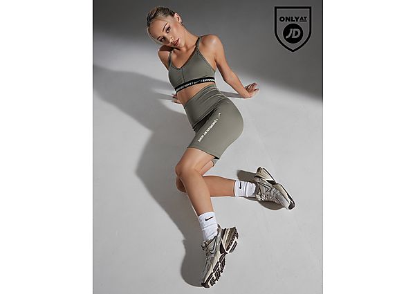 Nike One bikeshorts met hoge taille voor dames (18 cm) Dark Stucco Sail- Dames Dark Stucco Sail