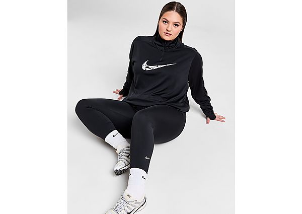 Nike Plus Size Swoosh 1 4 Zip Top Black- Dames