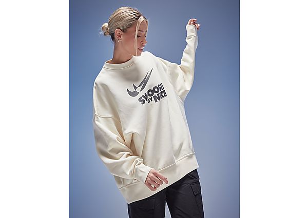 Nike Swoosh Oversized Crew Sweatshirt BEIGE- Dames
