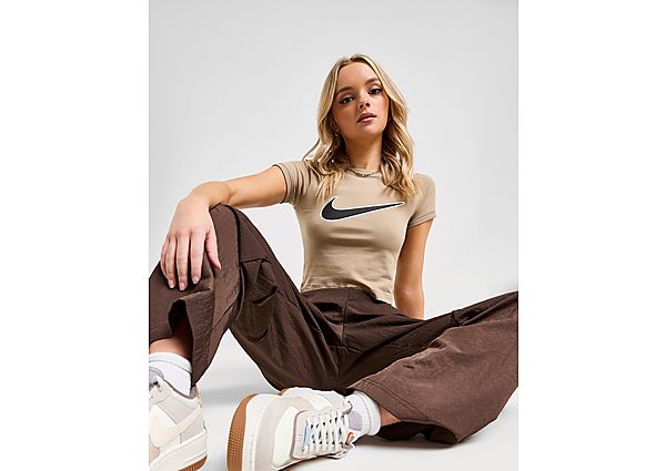 Nike Street Cropped T-Shirt BROWN- Dames