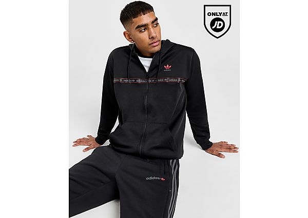 Adidas Originals Tape Full Zip Hoodie Black- Heren