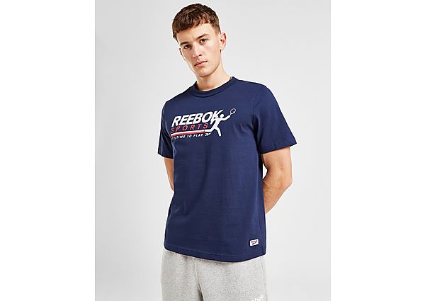 Reebok Tennic Graphic T-Shirt Blue- Heren