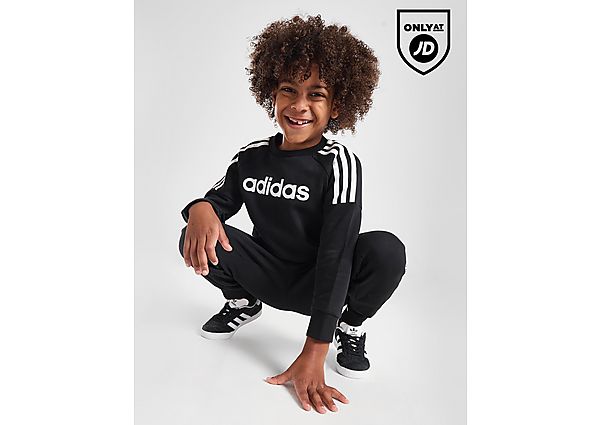 Adidas Linear Crew Tracksuit Children Black Kind